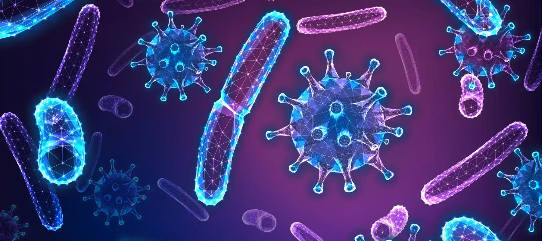 custom graphic of bacteria and viruses in water