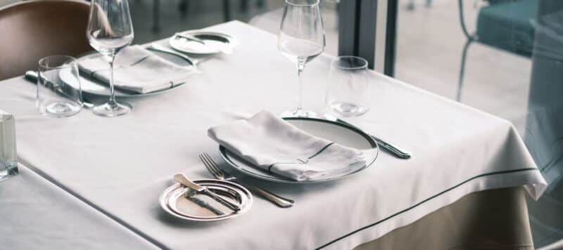 table setting in a dining room